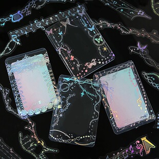 镭射拼贴纸时光璀璨咕卡流麻谷美周边框相框透明花框diy装饰背景