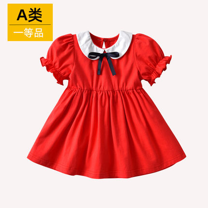 女童夏装连衣裙2025新款一周岁宝宝礼服夏季洋气儿童公主裙子纯棉