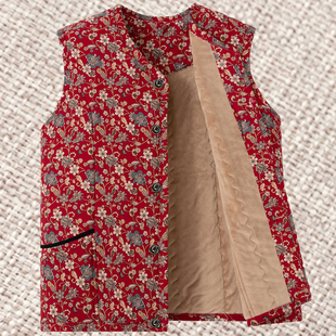 驼绒马甲女中老年妈妈装加绒加厚大码坎肩老年人居家内穿保暖棉衣