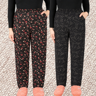 老太太棉裤 保暖裤 女奶奶高腰深裆弹力大码 老年人加绒加厚驼绒棉裤