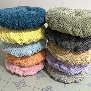 绒布小菠萝加厚圆形凳子坐垫罩一体 高脚石凳蒲团 吧台松紧带椅垫