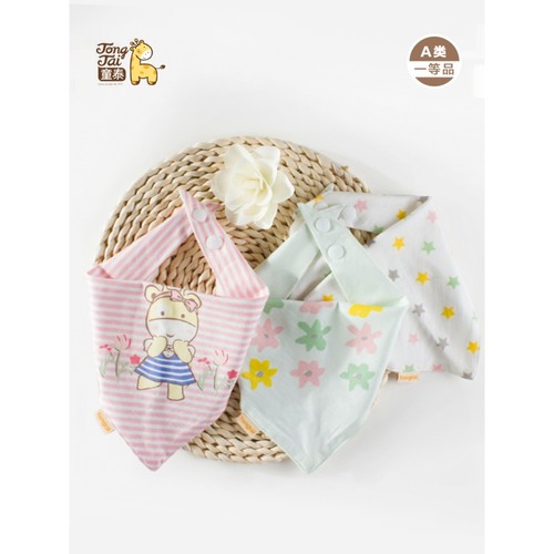 童泰口水巾婴儿围嘴纯棉围脖防水围兜新生儿小宝宝围巾春夏三角巾