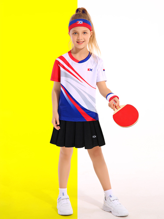 Professional Children's Badminton Uniforms, Girls' Sports Jerseys, Table Tennis Uniforms, Boys' Shorts, Short-Sleeved Training Uniforms, Tennis Uniforms