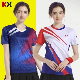 女款羽毛球服上衣男乒乓球服运动短袖T恤运动网球服团体队服定制
