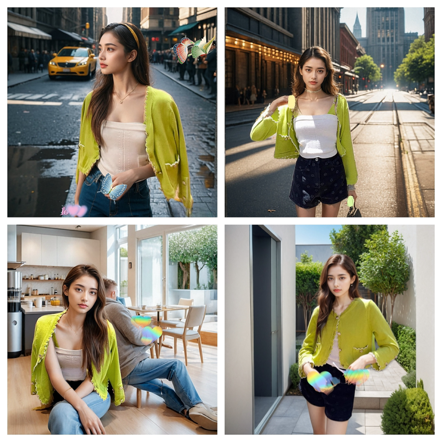 地球店小香山茶花针织毛衣开衫女早春黄绿色小众花边短款外套上衣