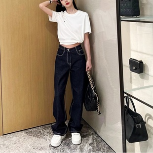 巨遮肉显腿长复古直筒牛仔长裤 苾备 万能神裤 小景家专柜款