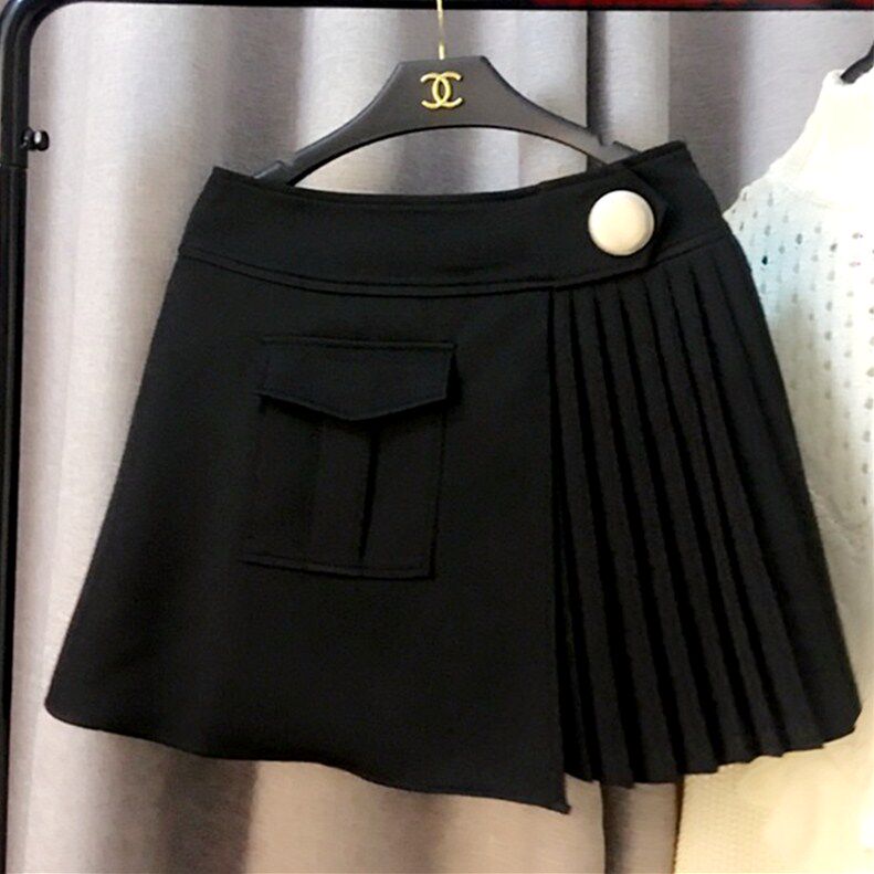 地球店小个子百褶半身裙女短款显瘦高腰a字百搭短裙2025年