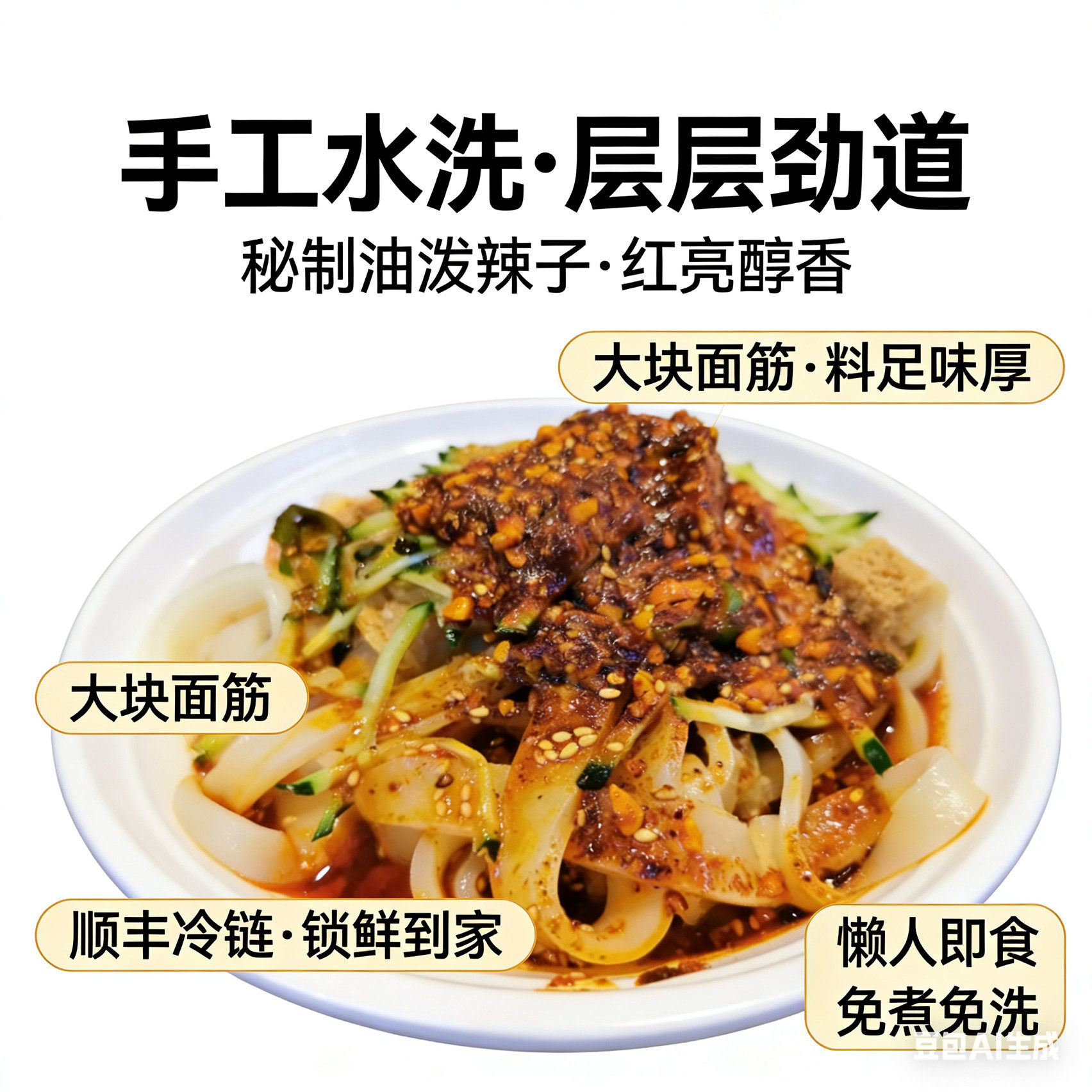 顺丰包邮甘肃特产兰州酿皮天水特产速食真空小吃凉皮手工酿皮子