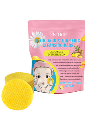 Turmeric and kojic acid facial cleansing pad gently cleanses