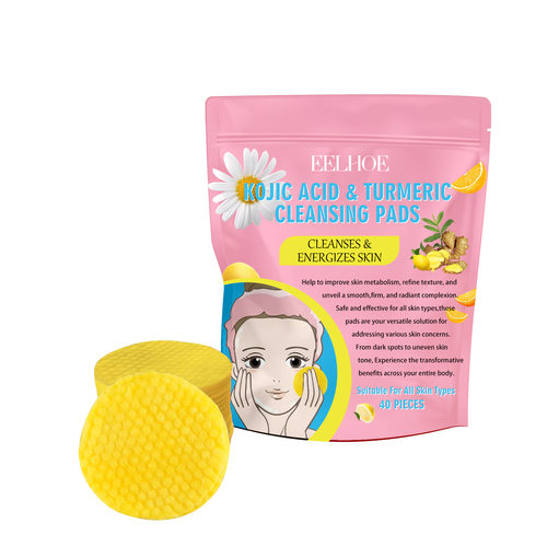 Turmeric and kojic acid facial cleansing pad gently cleanses