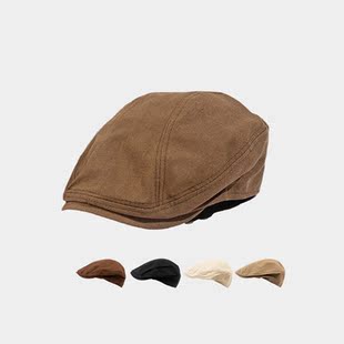街头复古辣妹前进帽子女英伦贝雷帽棉麻透气日系画家报童鸭舌帽男