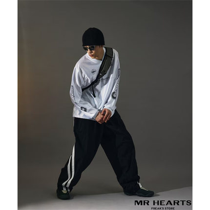 夏联名FREAKS STORE MR HEARTS宽松线条男女弯刀速干休闲裤运动裤