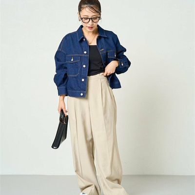 松紧腰休闲宽松直筒裤freaks春装