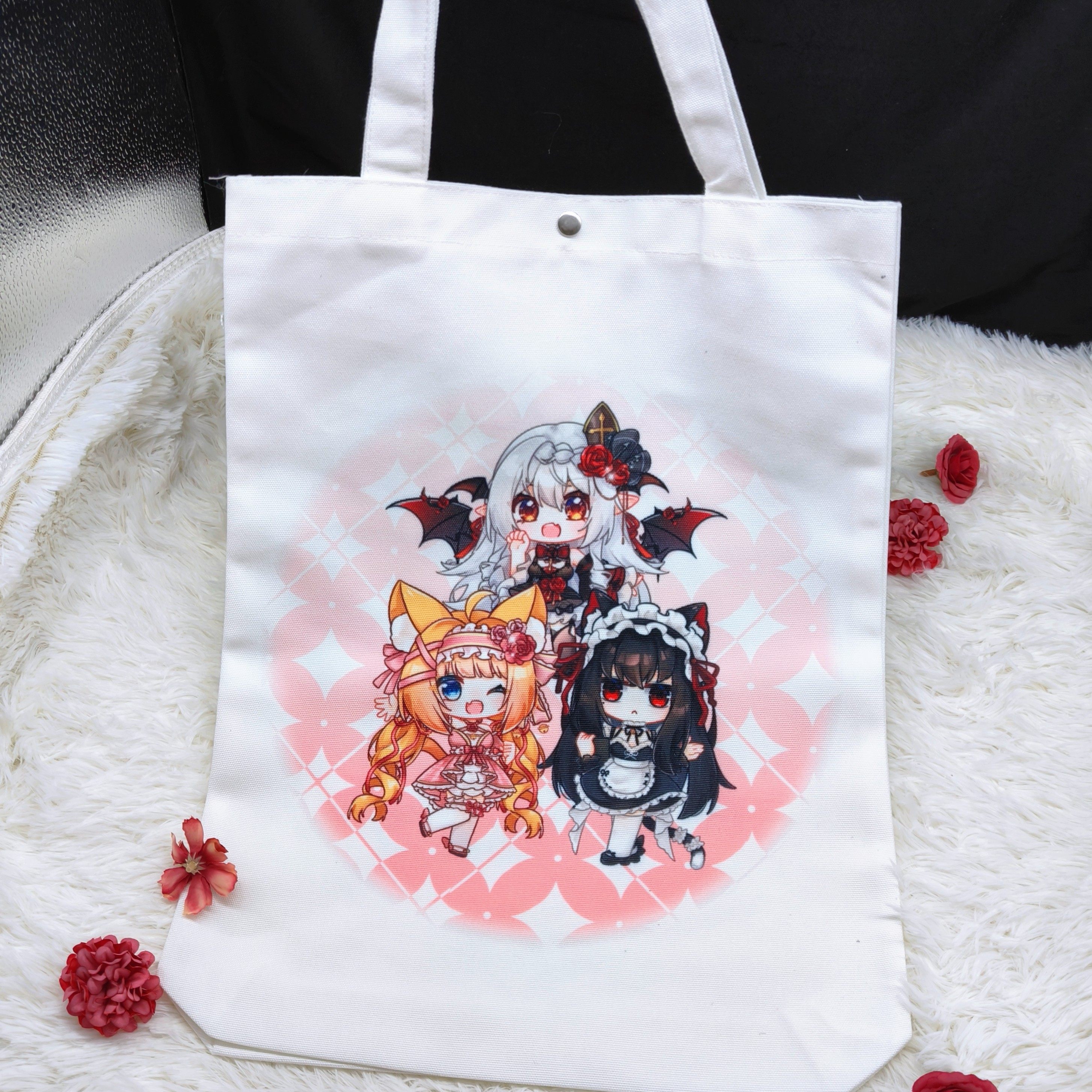 可爱美少女帆布袋背包环保购物袋 小泠x醒爷x萤喵联动限定1/2-02,模玩/动漫/周边/娃圈三坑/桌游,动漫背包/钱包/箱包,淘宝优惠券,粉丝福利购,淘宝优惠卷
