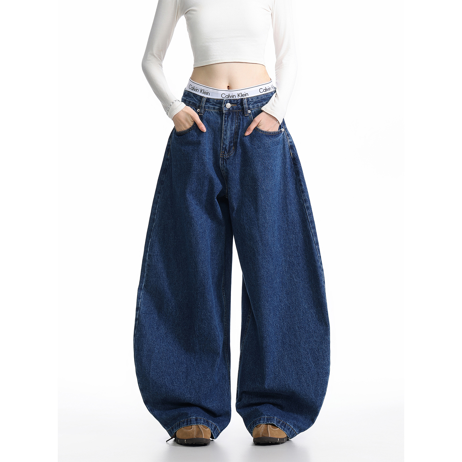 男女秋cleanfit微喇裤宽松阔腿裤