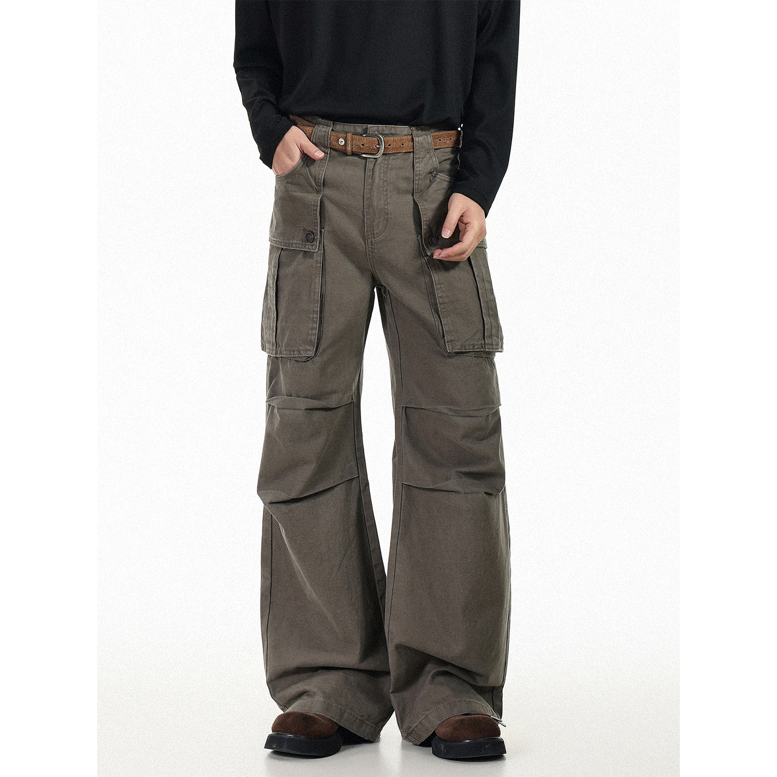 GCINIM401复古工装风多口袋阔腿裤男女宽松百搭直筒长裤美式风,男装,牛仔裤,淘宝优惠券,粉丝福利购,淘宝优惠卷