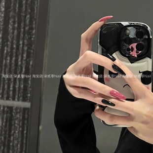 柒贰零Nail 手工穿戴甲可拆卸假指甲 欧美辣妹黑粉跳色混搭穿戴甲