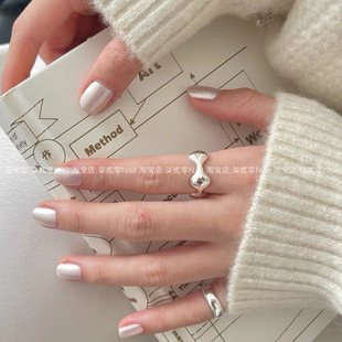 柒贰零Nail 高级气质简约贝母珍珠白纯手工穿戴甲可拆卸成品甲片