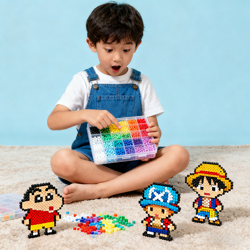 diy拼豆手工diy制作玩具儿童神奇拼拼魔法珠女孩幼儿园粘珠魔豆