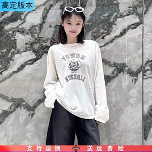 定制2026春款圆领字母小马印花休闲百搭宽松显瘦薄款打底针织衫女