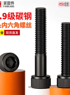 M3M4M5M6M8M18M20全牙内六角高强度12.9级钉圆柱螺丝杯头全扣螺杆
