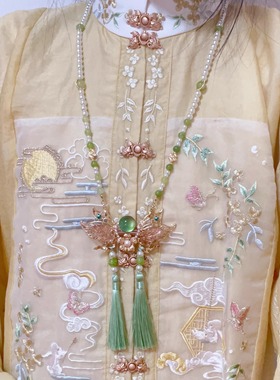 珍珠流苏长背云璎珞项链