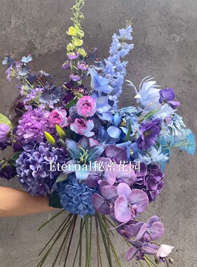 紫色浅紫淡紫仿真花搭配玫瑰绣球婚礼家居婚礼堂假花绢布花