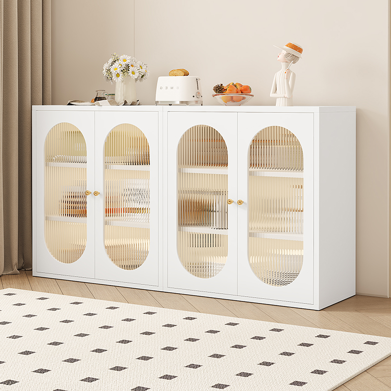 钢制收纳柜家用厨房微波炉储物餐边柜茶水铁艺客厅置物柜子铁皮柜