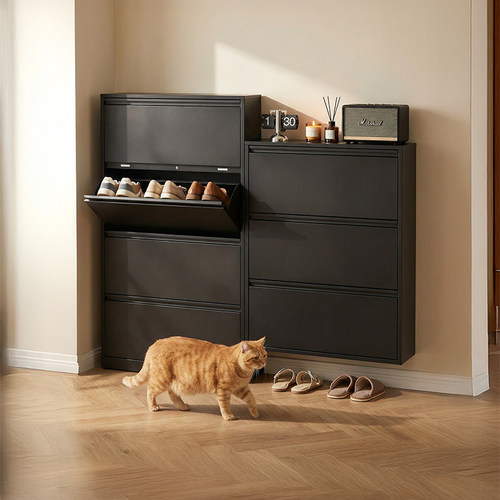 15cm超薄钢制翻斗鞋柜中古风玄关