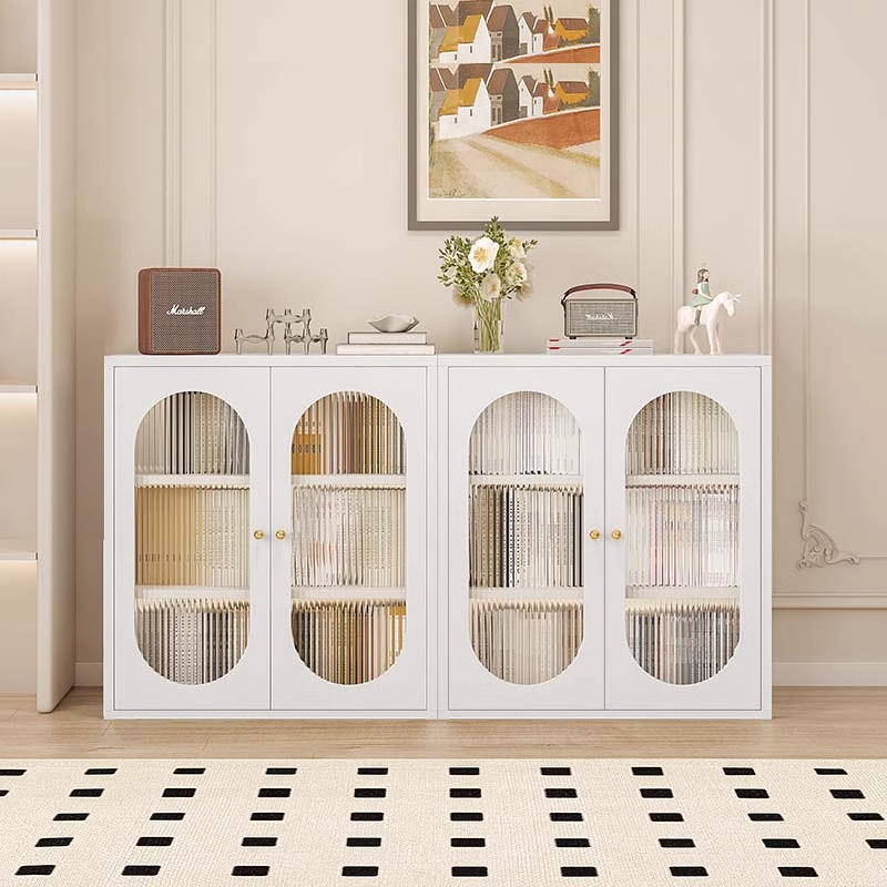 铁艺书柜玻璃带门展示柜钢制书架矮柜家用储物柜收纳柜儿童书柜