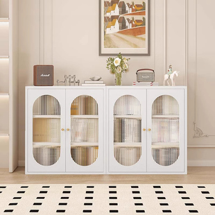 铁艺书柜玻璃带门展示柜钢制书架矮柜家用储物柜收纳柜儿童书柜