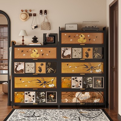 中古风钢制鞋柜家门口玄关储物柜