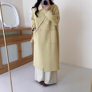 韩系中长款包包双面羊绒大衣女