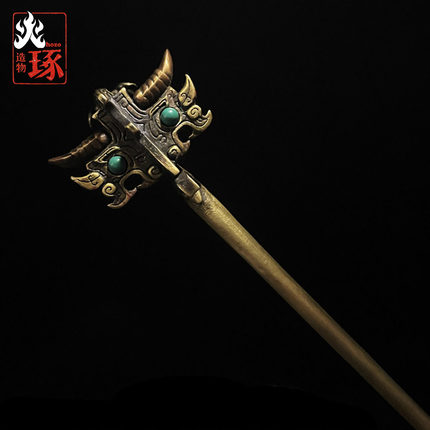 原创古法手工商代封神榜饕餮纹清雅复古发簪发钗古装汉周边服配饰