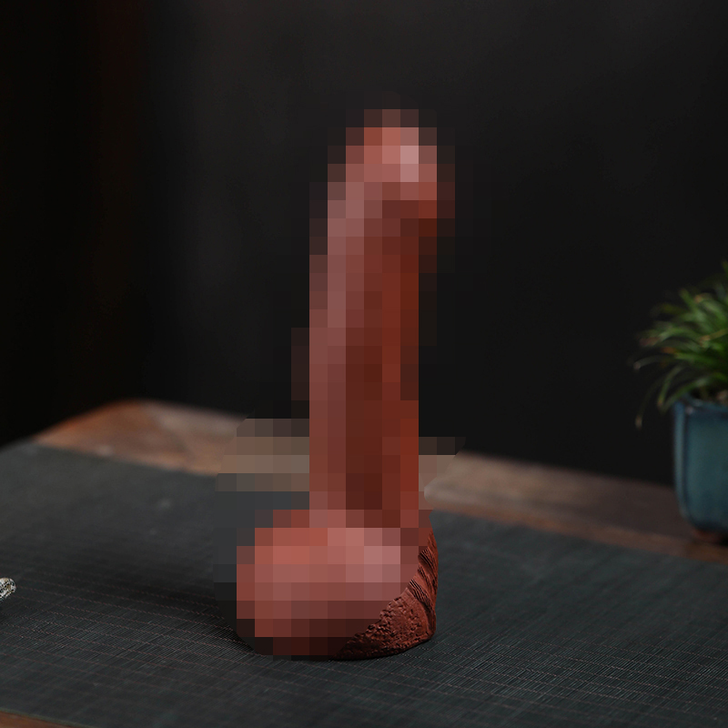 宜兴紫砂茶宠耀武扬威雕塑创意摆件逼真一柱擎天男根收藏趣味摆设