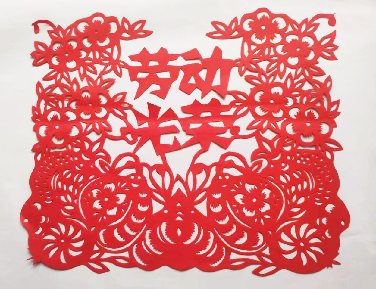 五一劳动节 劳动光荣 红色剪纸装饰贴画纯手工镂空刻纸红宣纸电力