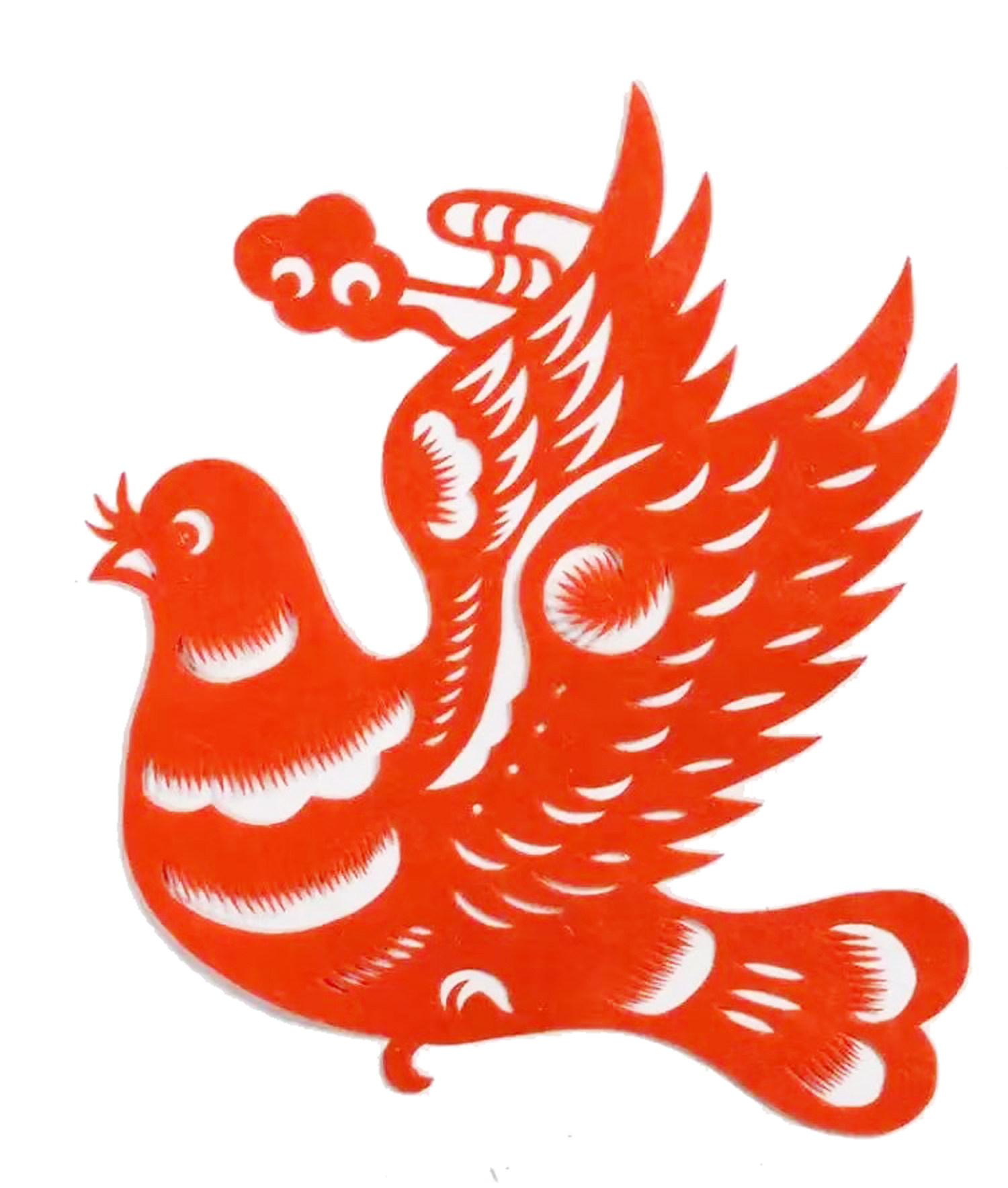 鸽子 和平鸽 剪纸 纯手工 双面红宣纸 学生儿童幼儿手工剪纸贴画