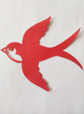 燕子 红色剪纸窗花帖纸装饰画学生儿童幼儿手工双面红宣纸小尺寸