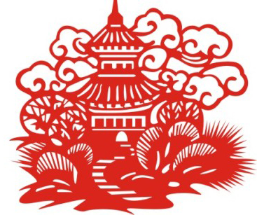 塔剪纸古建筑风景古塔剪之缘