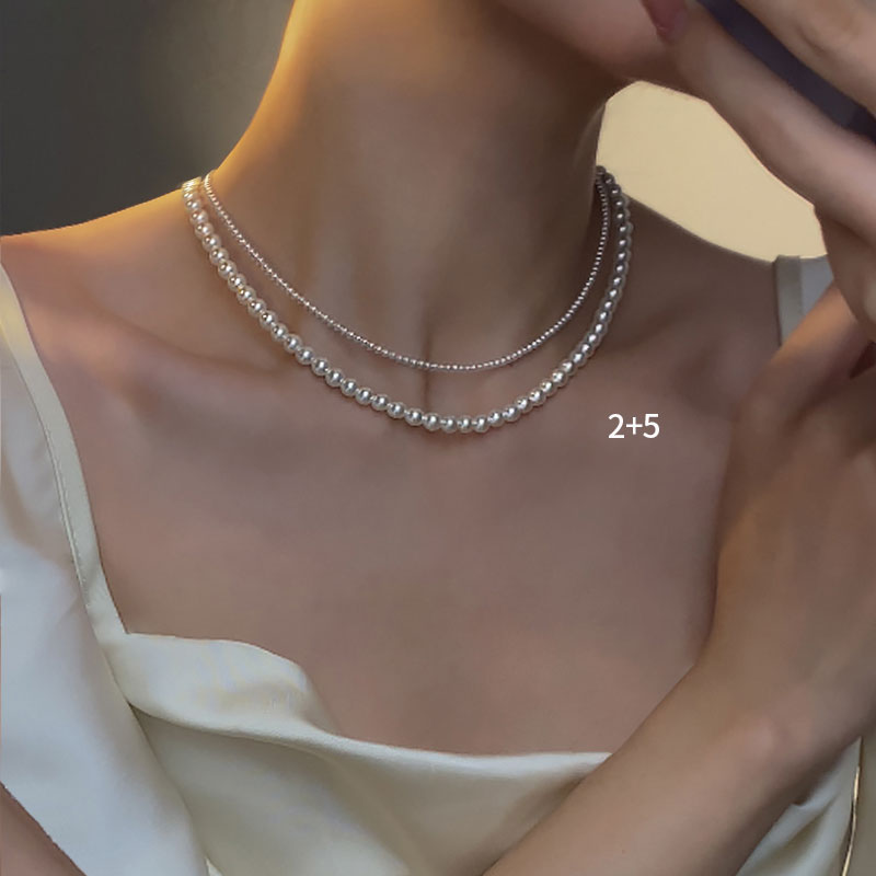 双层珍珠项链女叠戴轻奢小众