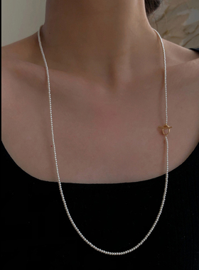 施家珍珠项链叠戴双层长款