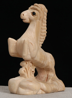 十二生肖小摆件立体整料木雕鼠牛虎兔龙蛇马羊猴鸡狗猪桃木工艺品