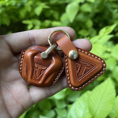 凯旋摩托车手工t120复古钥匙包