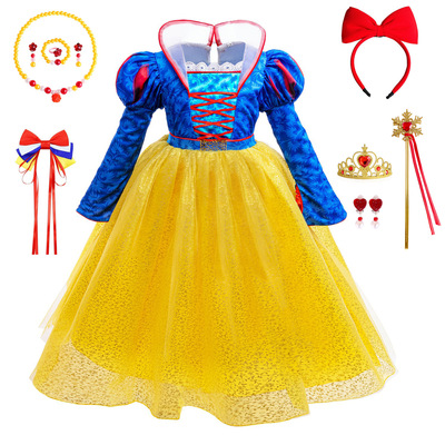 女童迪士尼电影白雪公主裙扮演服
