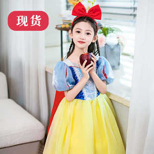 六一儿童节表演服生日礼服女童cosplay白雪公主裙泡泡短袖连衣裙