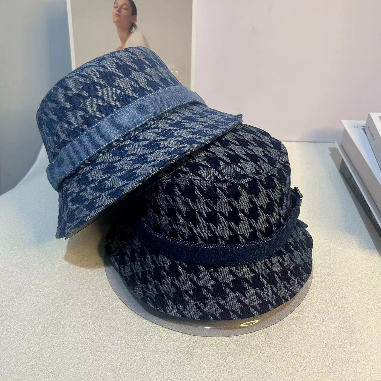 渔夫帽逛街休闲女秋冬牛仔盆帽