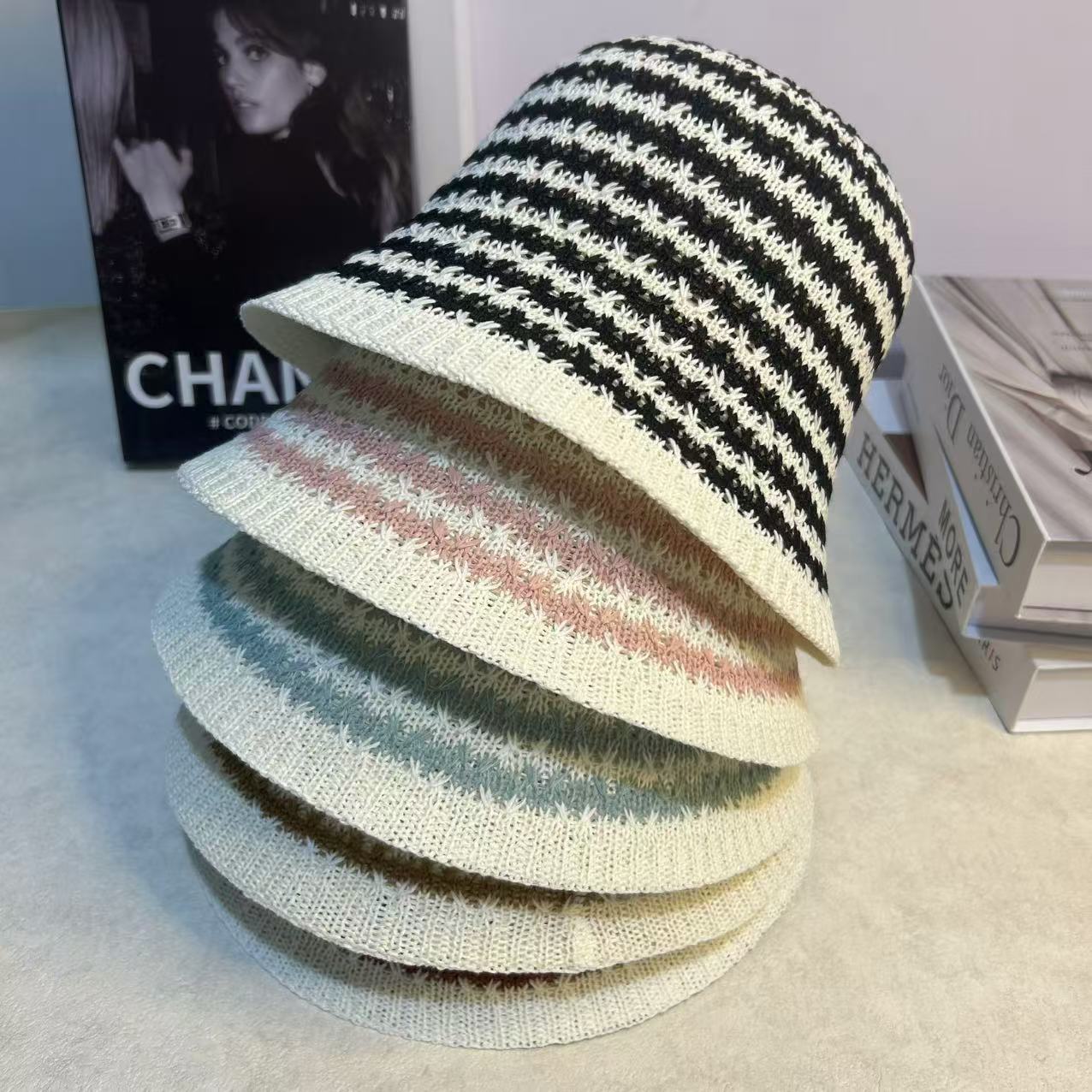 渔夫帽逛街休闲女春夏镂空桶帽