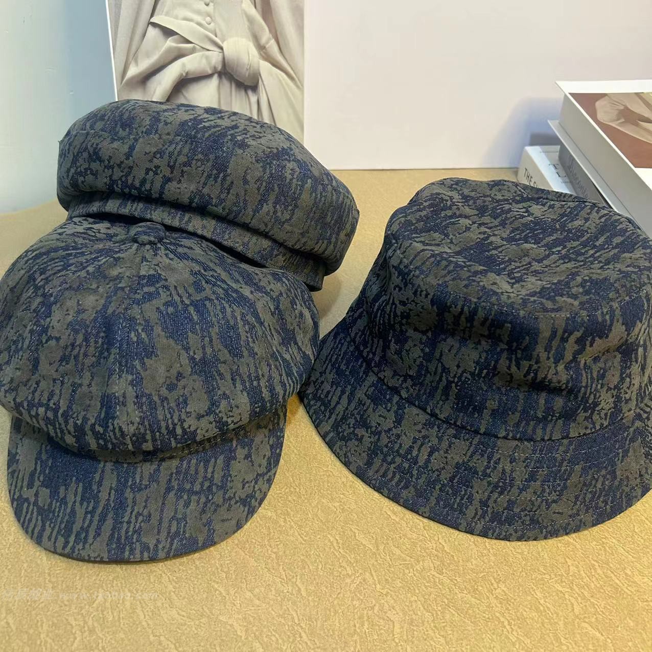 八角帽逛街休闲女秋冬牛仔贝雷帽