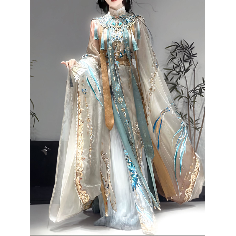 汉服改良重工刺绣点翠汉元素明制情侣新款日常仙气改良古装