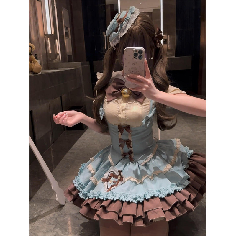 薄巧色doll感狗短lolita裙jsk洛丽塔lo裙公主裙日常甜美可爱短裙